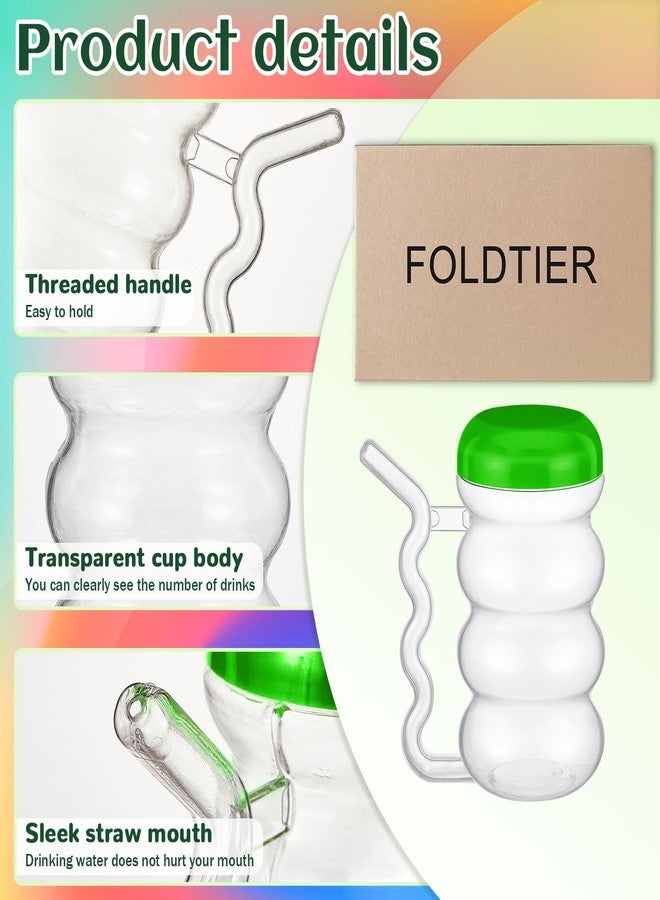 FoldTier 6 Pcs Sip a Mug 14 oz Easy to Grip Plastic Kid's Cup Where the Handle Is the Straw Clear Sippy Cups Spill Proof Mug for Everyday Use for Kids Elderly Disabled and Handicapped, 3 Colors Lid - Image 3